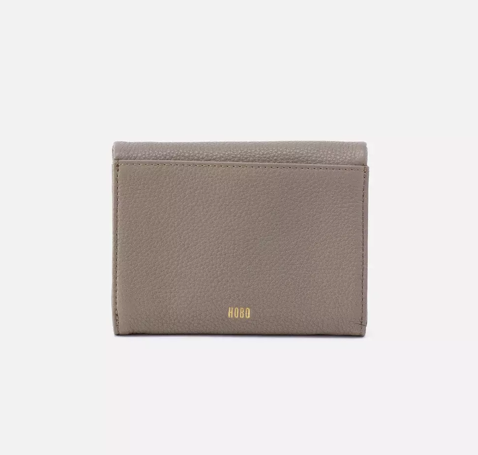Lumen Medium Bifold Wallet | Graphite Grey | Leather | Hobo