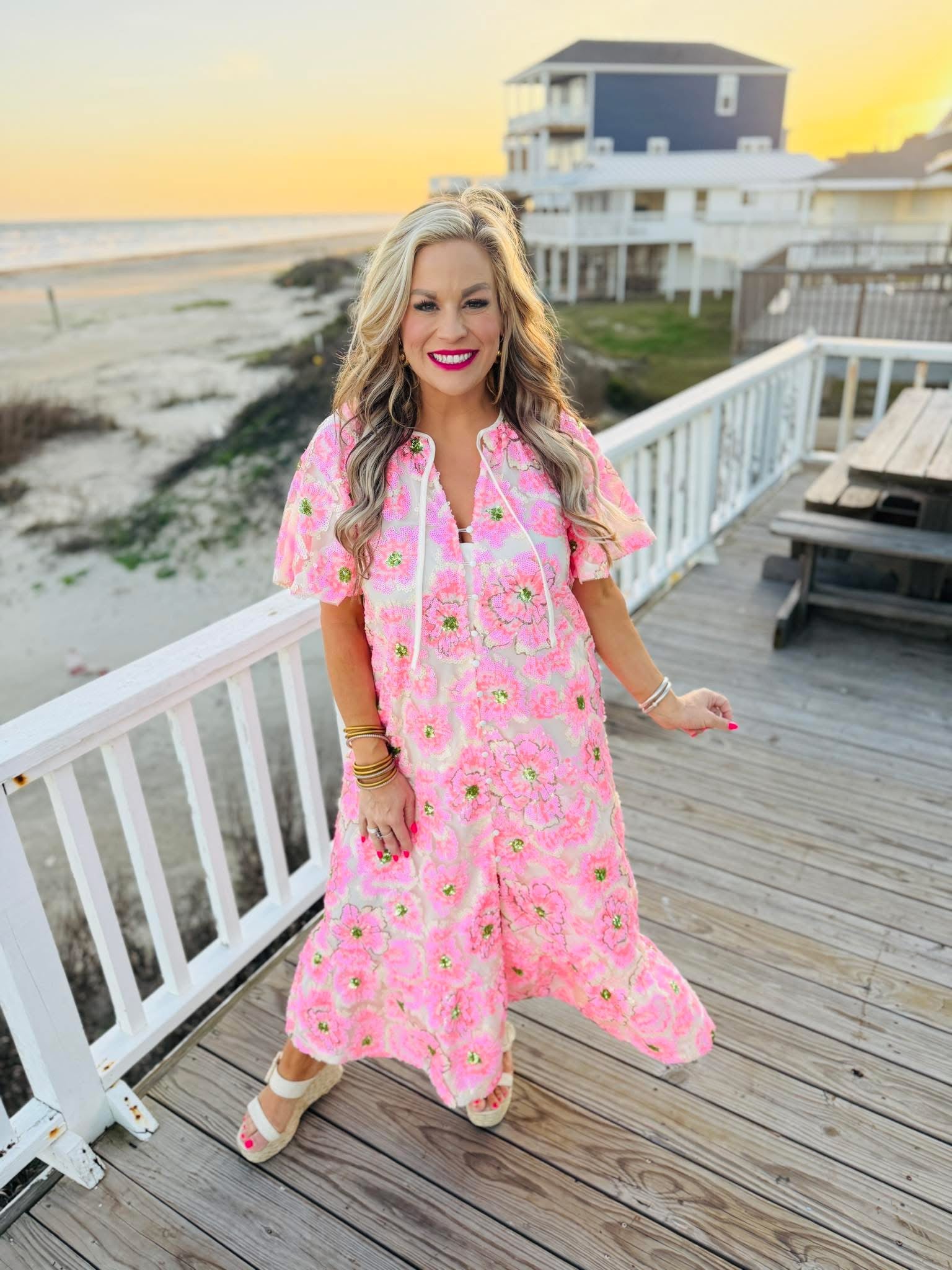 BuddyLove Talulah Pink Blossom Maxi Dress Belle Lees Boutique BuddyLove Talulah Pink Blossom Maxi Dress Belle Lees Boutique