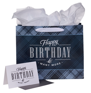 Charcoal & Black Happy Birthday Large Gift Bag Set – Belle Lees Boutique
