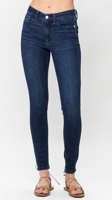 Our Last Night Mid-Rise Crinkle Detail Skinny Jeans