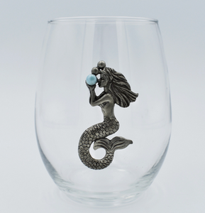 Fruits of the Sea Stemless Wine Glass