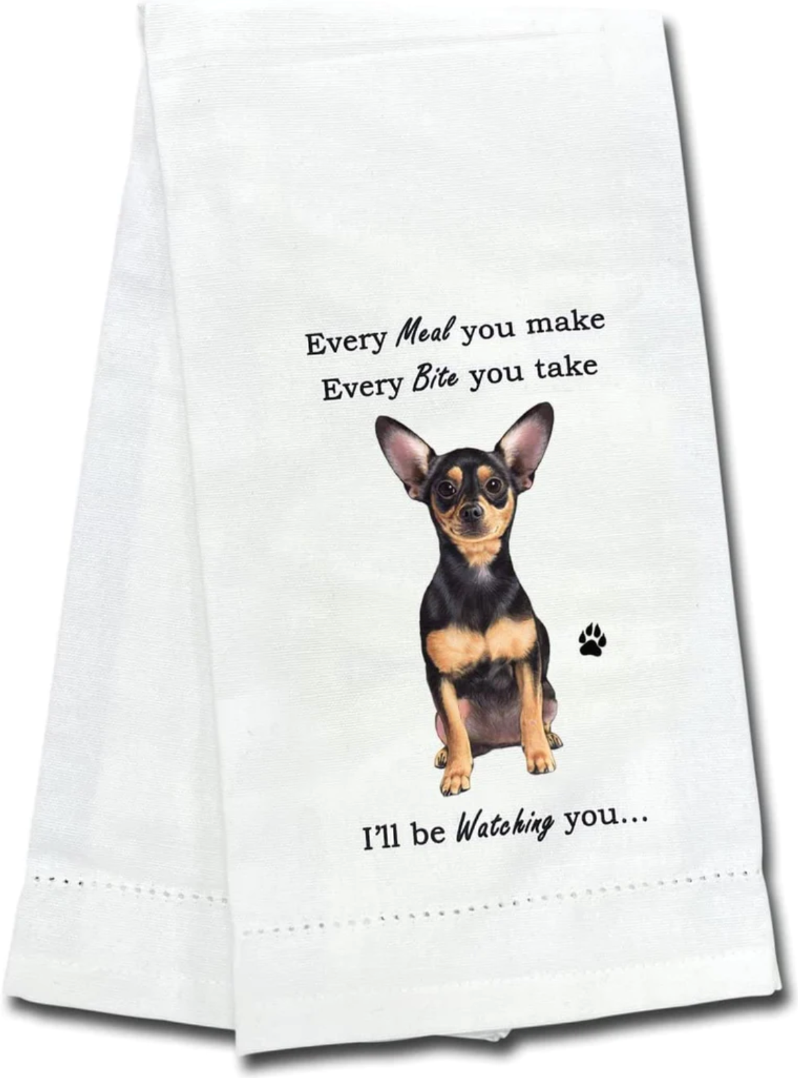 Kitchen Hand Towels, I Wheelie Like You Cute Dog riding a pink