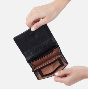 Black Lumen Medium Bifold Compact Wallet - HOBO