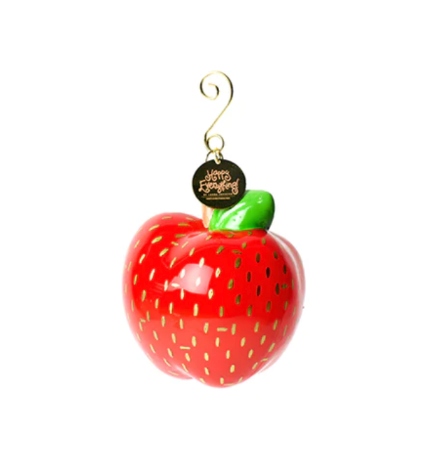 Apple Gold Glass Shaped Ornament