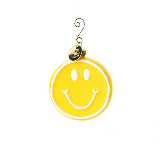 Happy Face Glass Shaped Ornament