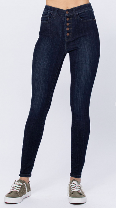 Passing By Dark Wash Skinny Jeans - Judy Blue