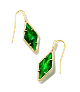 Kinsley Gold Drop Earrings in Kelly Green Illusion - Kendra Scott