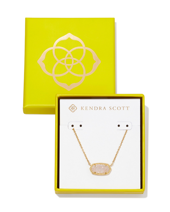 Boxed Elisa Gold Pendant Necklace in Iridescent Drusy - Kendra Scott