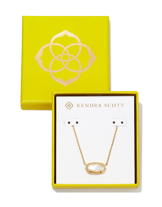 Boxed Elisa Gold Pendant Necklace in Ivory Mother of Pearl - Kendra Scott