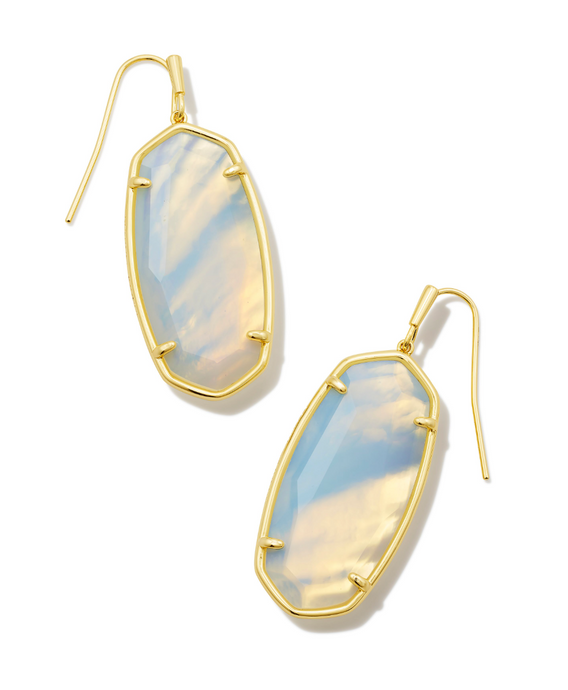 Faceted Gold Elle Drop Earrings in Iridescent Opalite Illusion - Kendra Scott