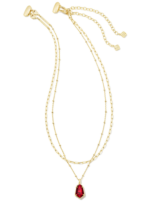 Alexandria Gold Multi Strand Necklace in Cranberry Illusion - Kendra Scott
