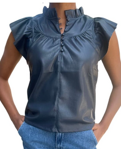 Safir Faux Leather Blouse - Melissa Nepton
