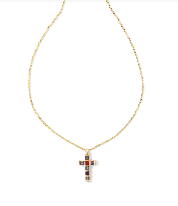 Gracie Gold Cross Short Pendant Necklace in Multi Mix - Kendra Scott