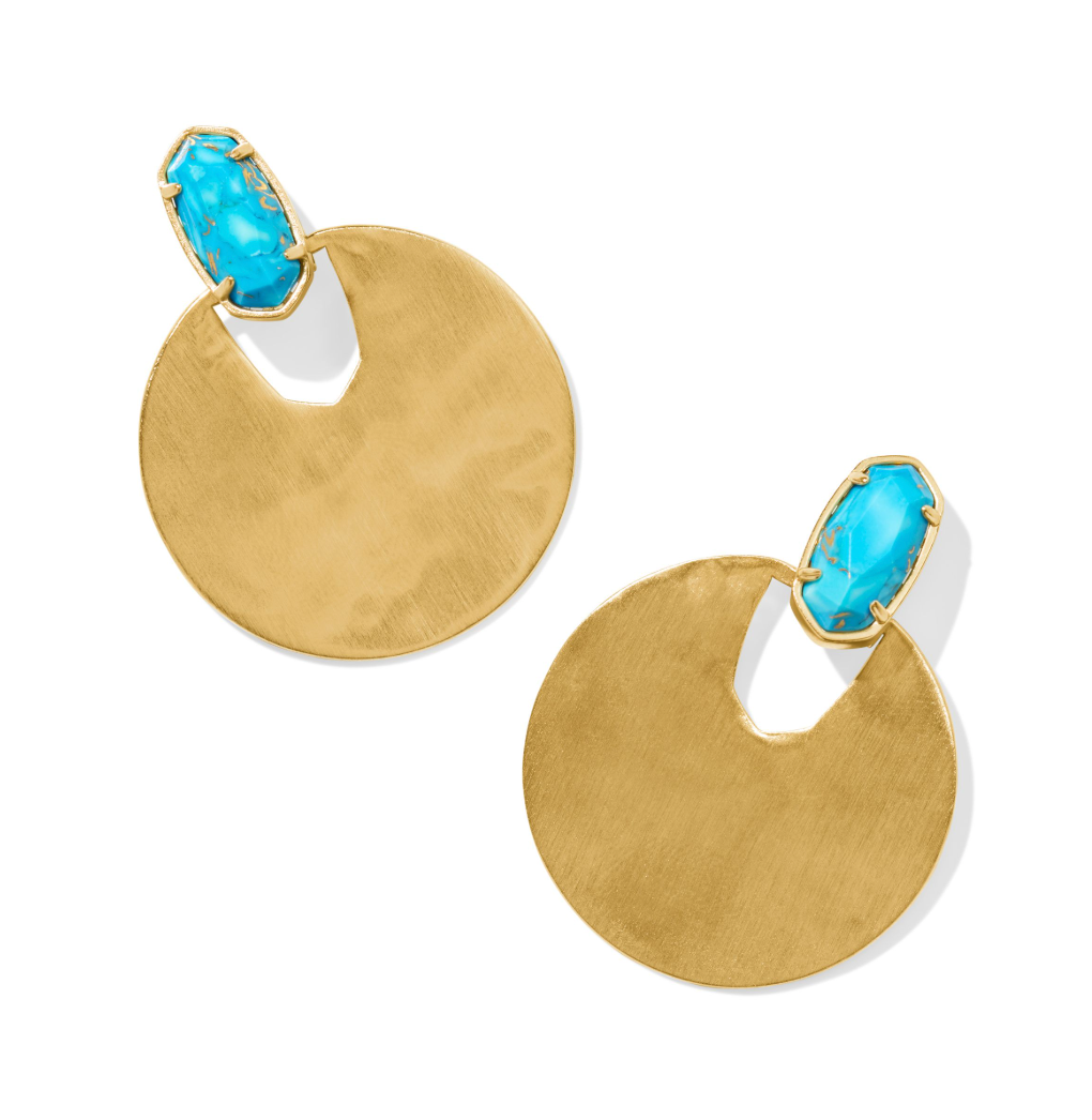 Deena Gold Bronze Veined Turquoise Earrings Kendra Scott – Belle