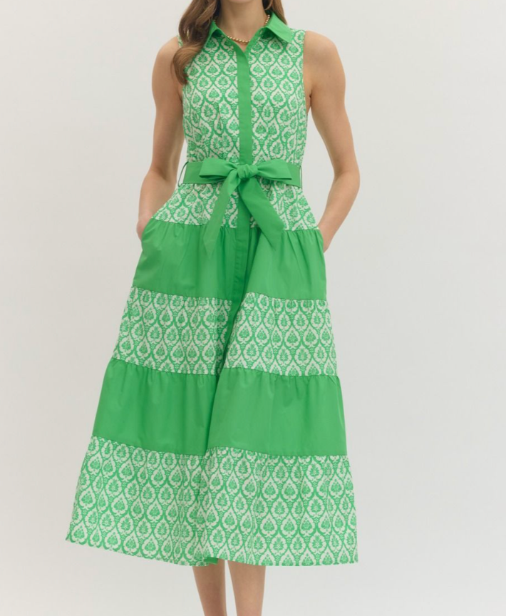 slim fit dress slacks Arianne Elmy Green Good Luck Dress - Green