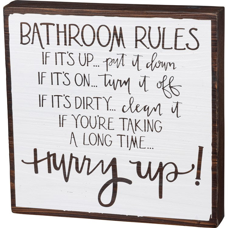 Bathroom Rules Box Sign – Belle Lees Boutique bathroom-rules-box-sign-belle-lees-boutique