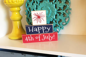 Happy 4th of July Stacked Blocks