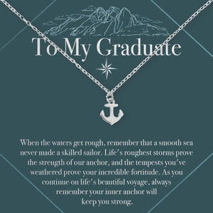Dear Ava - Silver Anchor Graduation Necklace