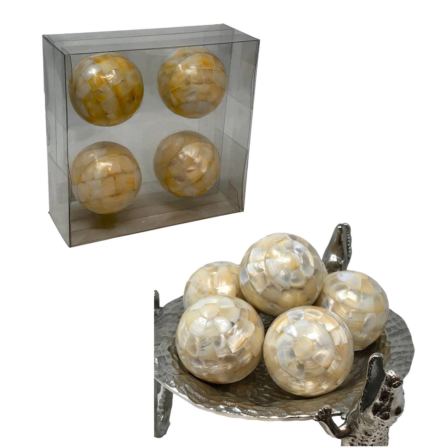 Mother of Pearl Decorative Sphere Bowl Fillers