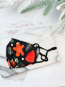 Youth Printed Face Mask - Holly Jolly