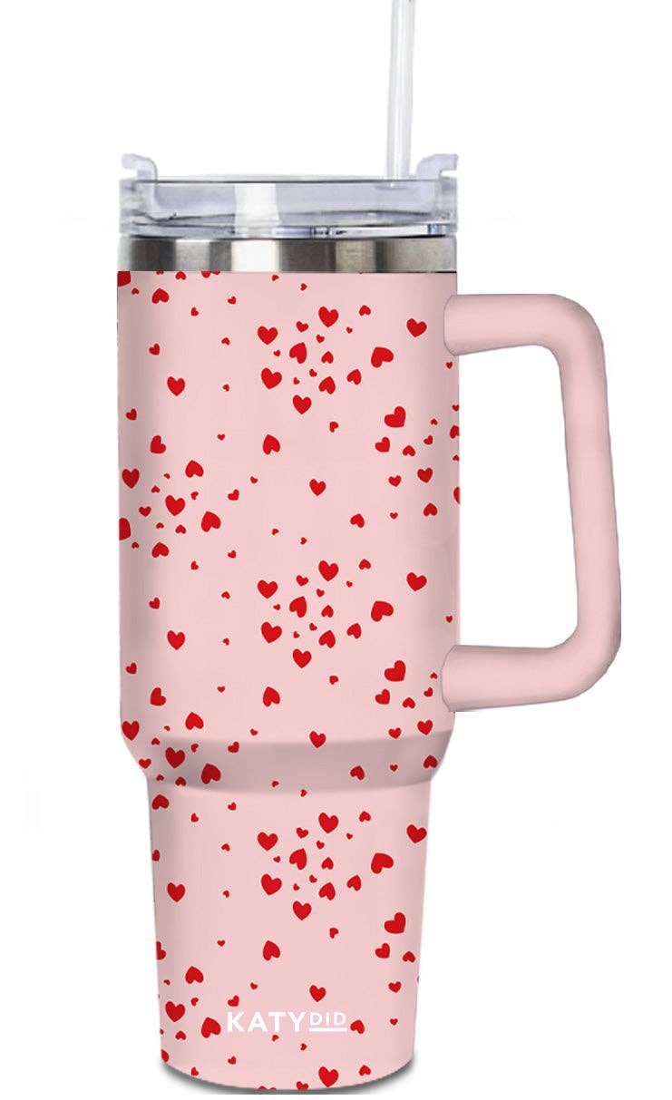 Mini Red Hearts All Over Tumbler W/ Handle – Belle Lees Boutique