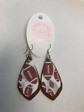 Double Stack Leather Football Earrings