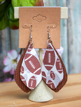 Double Stack Leather Football Earrings