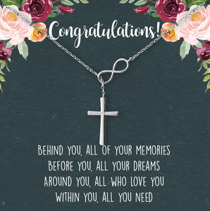 Dear Ava - Infinity Cross Graduation Necklace