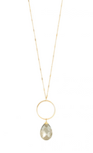 Gold Teardrop Crystal Necklace