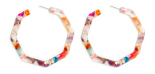 Acrylic Octagon Hoop Earrings
