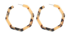 Acrylic Octagon Hoop Earrings