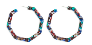 Acrylic Octagon Hoop Earrings