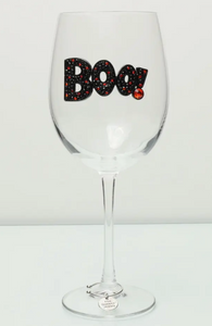 Boo! Halloween Wine Glass