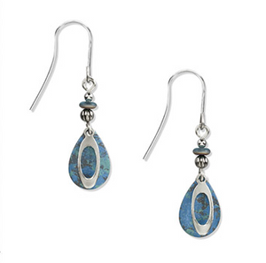 Silver Open Oval Teardrop Earrings