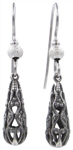 Silver Briolette Shape and Bead Earrings