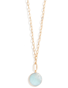 Marble Round Stone Chain Necklace