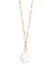 Marble Round Stone Chain Necklace