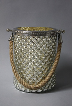Hobnail Glass Hurricane with Rope