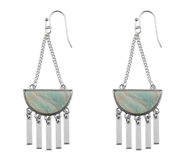 Bianca Collection Silver Solar Earrings - Kinsley Armelle
