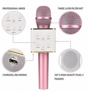 Karaoke Microphone Speaker - Rose Gold