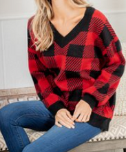 Plaid Girls Club Sweater