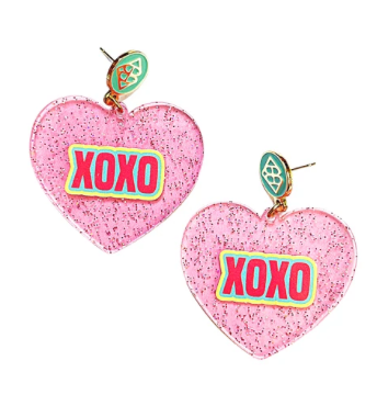 XOXO Glitter Heart Earrings- Brianna Cannon