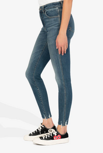 CONNIE HIGH RISE FAB AB ANKLE SKINNY RAW HEM (SHY WASH)