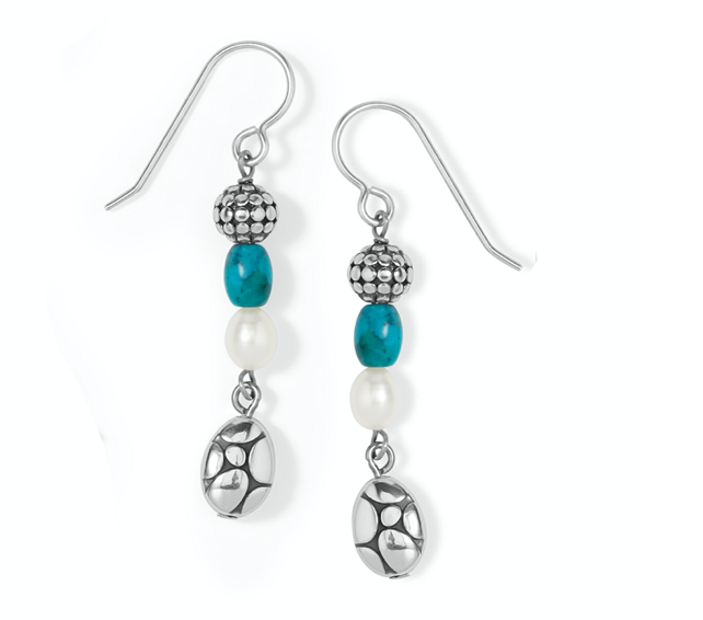 Pebble Turquoise Pearl French Wire Earrings - Brighton