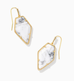 Framed Tessa Gold Drop Earrings in White Howlite - Kendra Scott