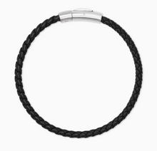 Evans Sterling Silver Corded Bracelet in Black Leather - Kendra Scott