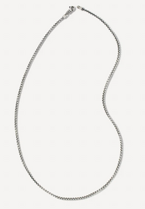 Beck Thin Round Box Chain Necklace in Oxidized Sterling Silver - Kendra Scott