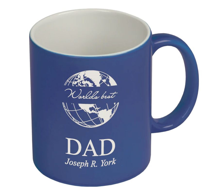 Personalized Dark Blue & White Ceramic Mug 11 oz.