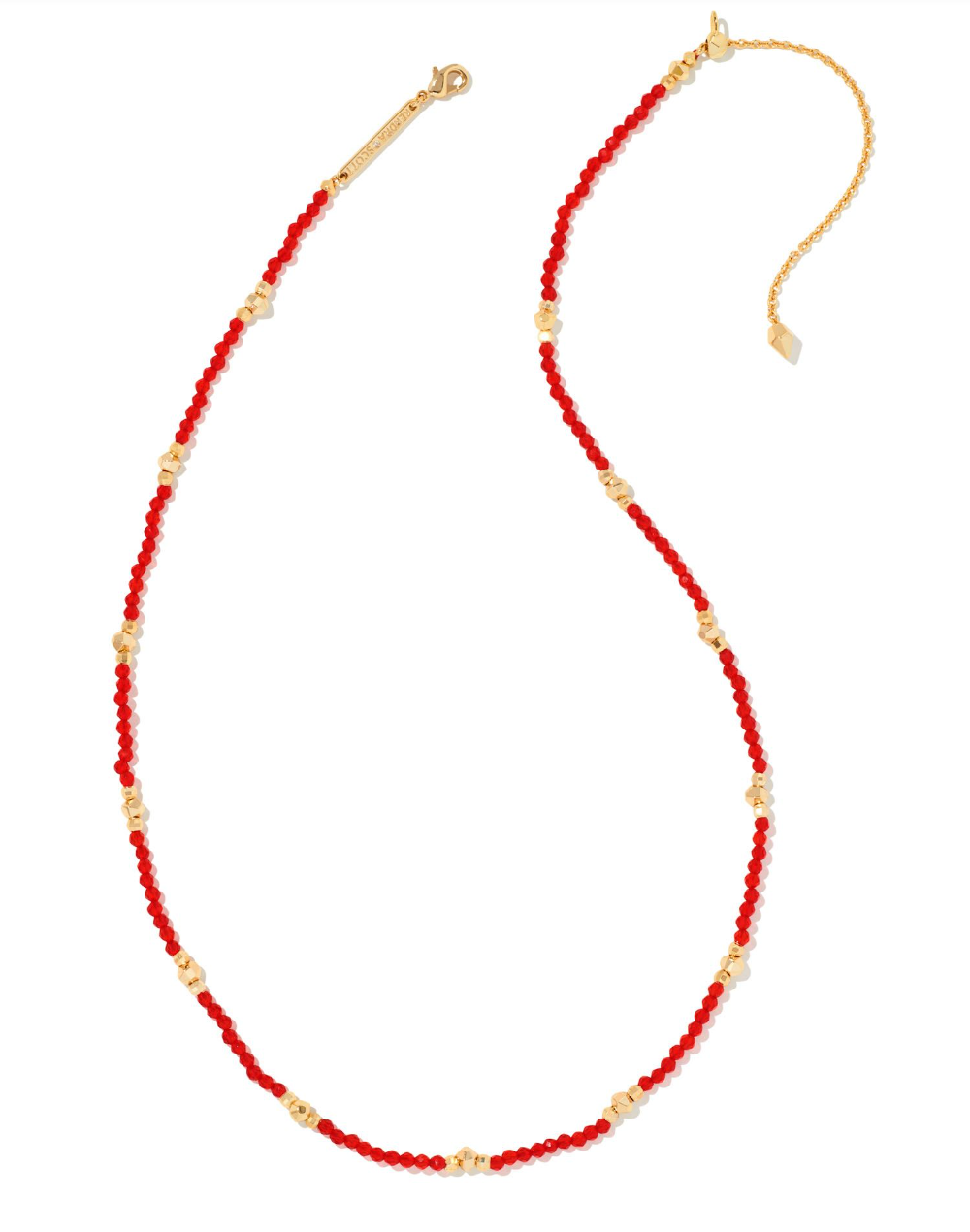 Britt Gold Choker Necklace in Red Glass - Kendra Scott
