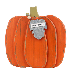 Give Thanks Wooden Pumpkin